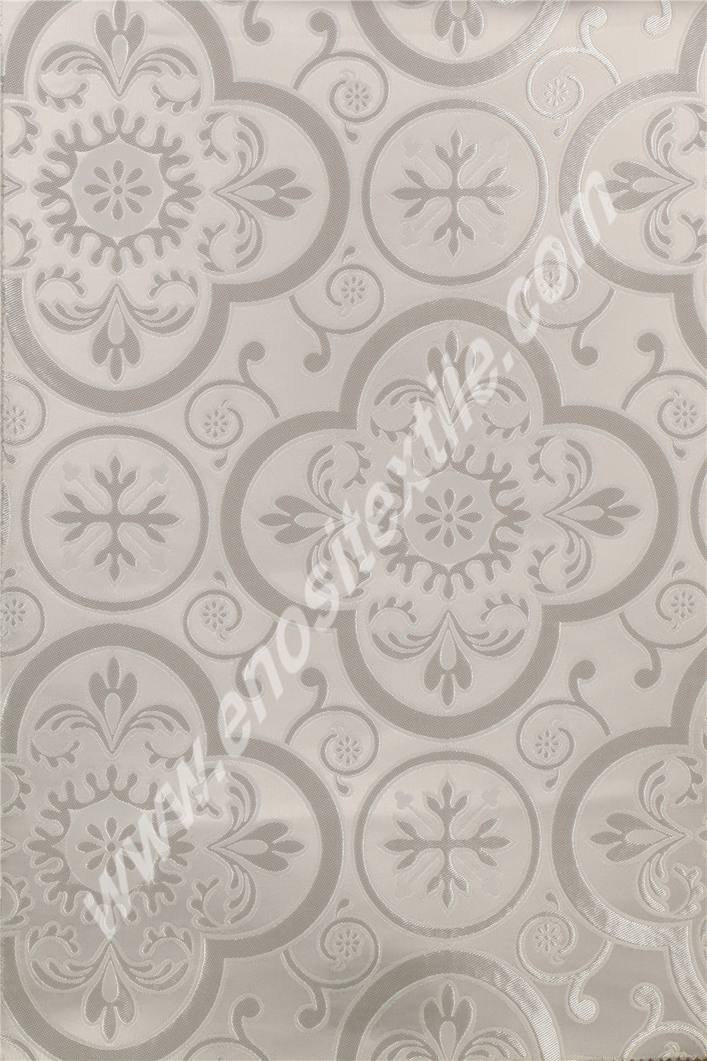 KL-012 White-Silver Brocade Fabrics